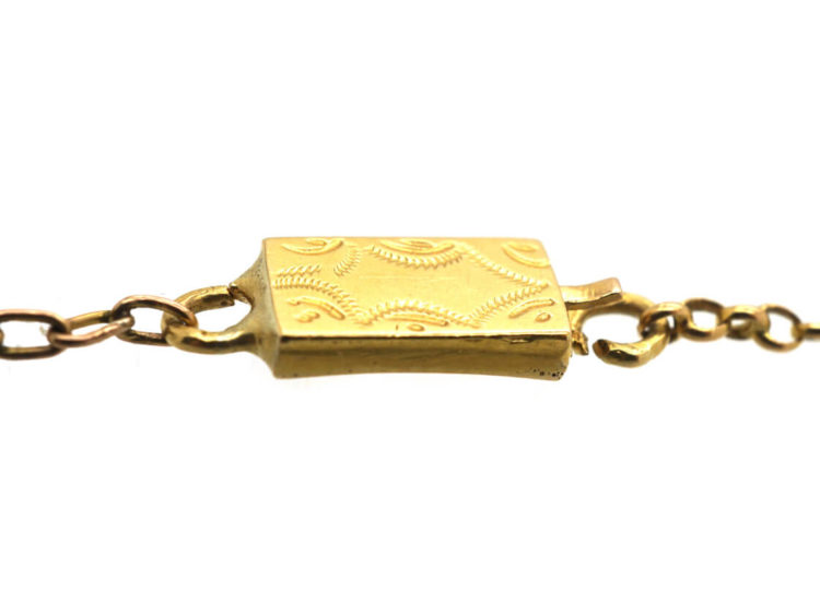 Early 20th Century 14ct Gold Chain with Decorative Box Clasp
