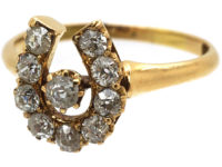 Victorian 18ct Gold & Diamond Horseshoe Ring