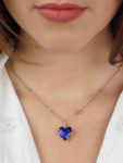 18ct Gold & Blue Enamel Heart Shaped Pendant by Fabergé