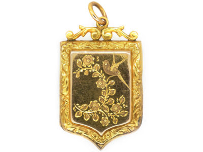 Edwardian 9ct Back & Front Locket with Swallow Detail