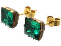 Georgian Green Paste Earrings