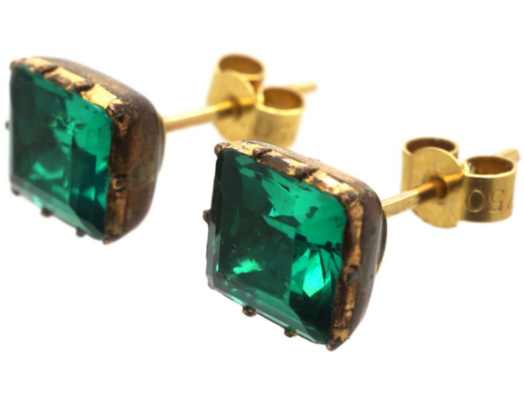 Georgian Green Paste Earrings