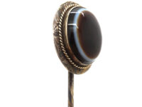 Victorian 9ct Gold & Banded Onyx Tie Pin