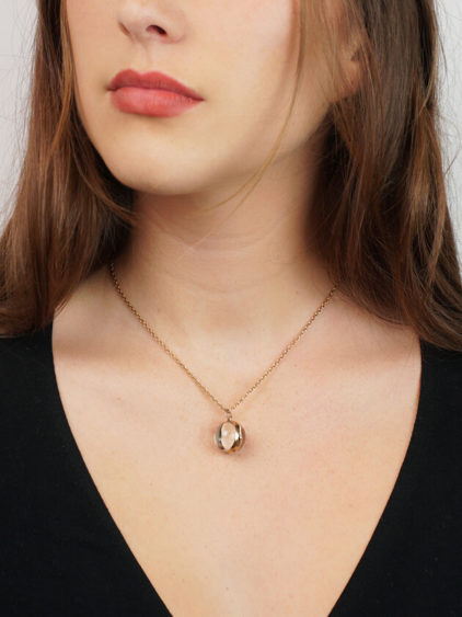 Victorian 9ct Gold & Rock Crystal Round Locket