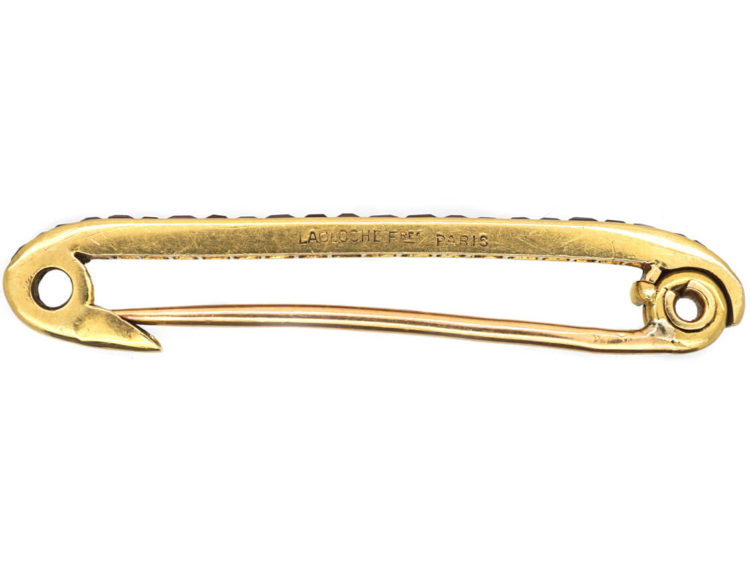 Art Deco Ruby Line Brooch by La Cloche Freres