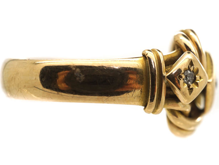 18ct Gold Lover's Knot Ring set with Diamonds