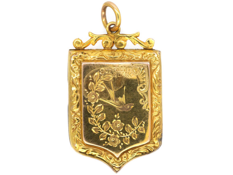 Edwardian 9ct Back & Front Locket with Swallow Detail