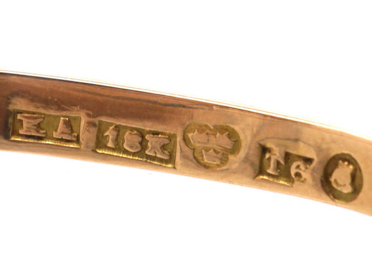 Swedish 18ct Gold Sapphire & Diamond Bangle