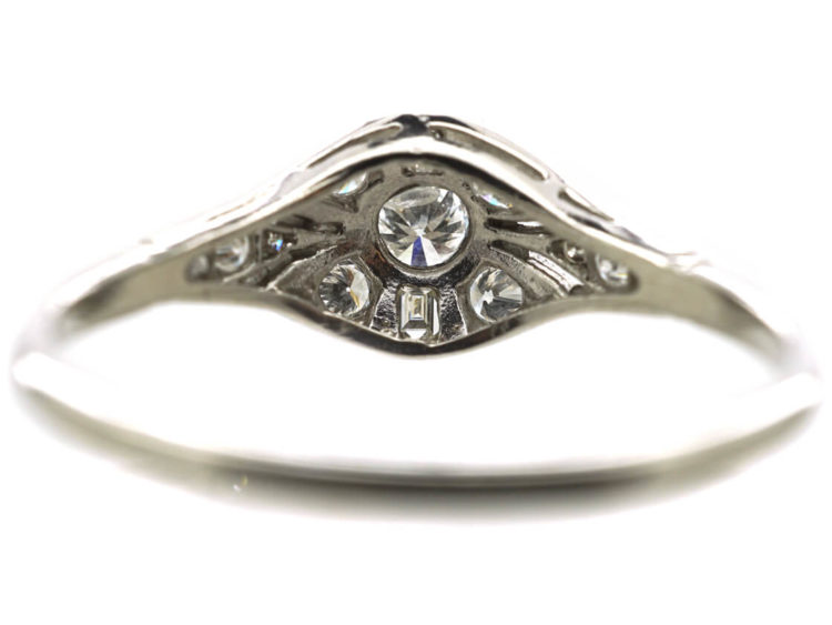 Art Deco Platinum & Diamond Cluster Ring