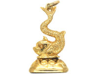 9ct Gold Dolphin Seal with Onyx Base