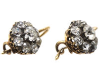 Edwardian 18ct Gold Diamond Cluster Earrings