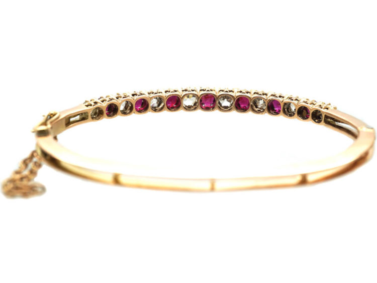 Victorian 15ct Gold, Ruby & Diamond Bangle