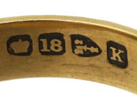Victorian 18ct Gold Mourning Ring with Natural Split Pearl Cross