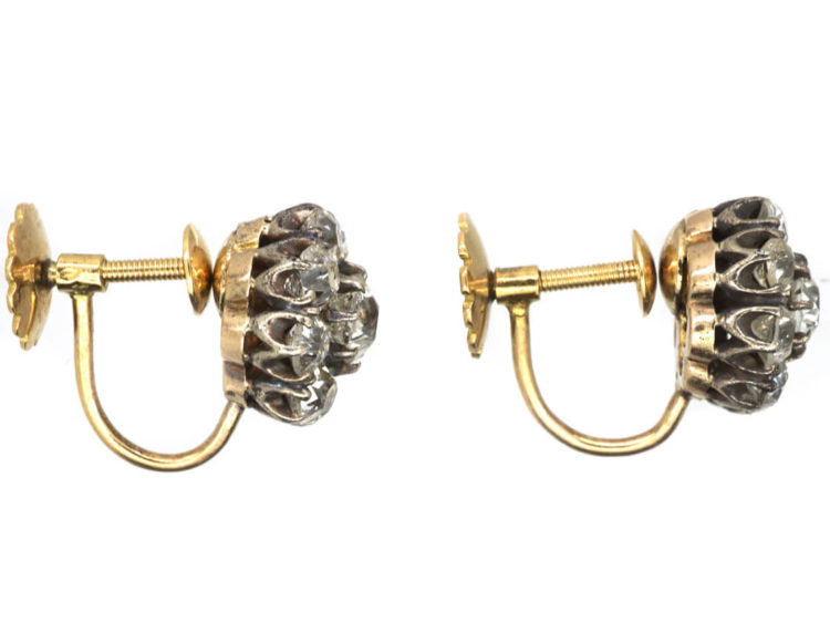 Victorian Diamond Cluster Earrings