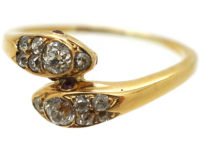 Edwardian 18ct Gold & Diamond Double Snake Ring