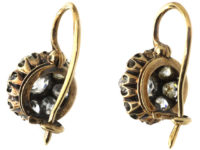 Edwardian 18ct Gold Diamond Cluster Earrings