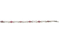 Edwardian 18ct White Gold, Ruby & Diamond Bracelet