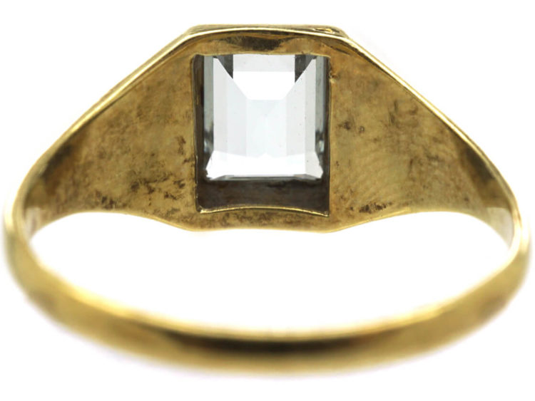 Art Deco 14ct Gold & Aquamarine Ring