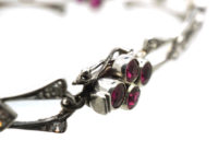 Edwardian 18ct White Gold, Ruby & Diamond Bracelet