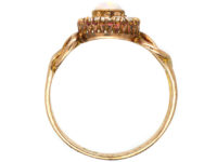 Art Nouveau 9ct Gold, Opal & Diamond Cluster Ring