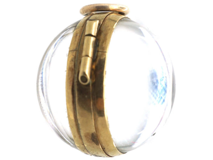 Victorian 9ct Gold & Rock Crystal Round Locket