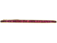 Art Deco Ruby Line Brooch by La Cloche Freres