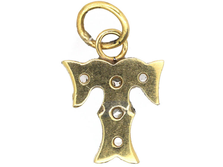 Tiny T Diamond Set Charm