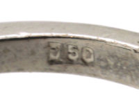 Diamond Single Stone Diamond Ring with Diamonds on Either Side