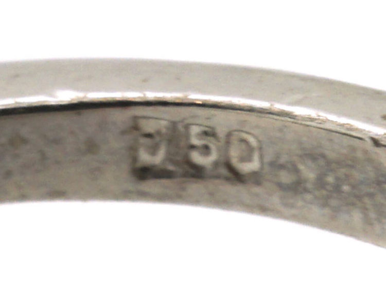 Diamond Single Stone Diamond Ring with Diamonds on Either Side