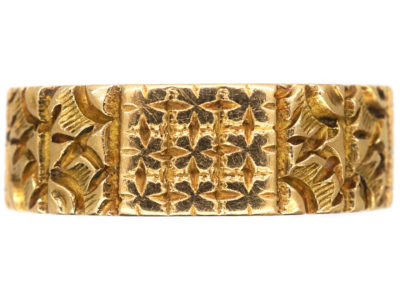 Victorian 18ct Gold Decorated Wedding Band