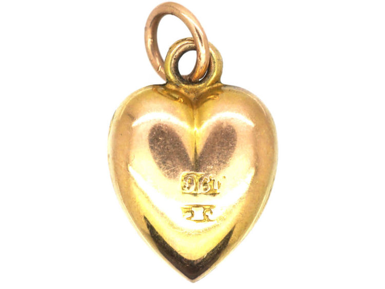 Edwardian 9ct Gold Heart Shaped Pendant