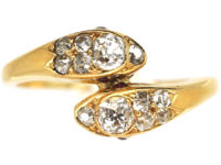 Edwardian 18ct Gold & Diamond Double Snake Ring