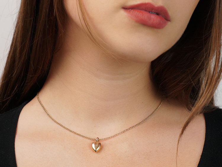 Edwardian 9ct Gold Heart Shaped Pendant