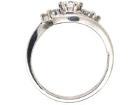 Diamond Single Stone Diamond Ring with Diamonds on Either Side