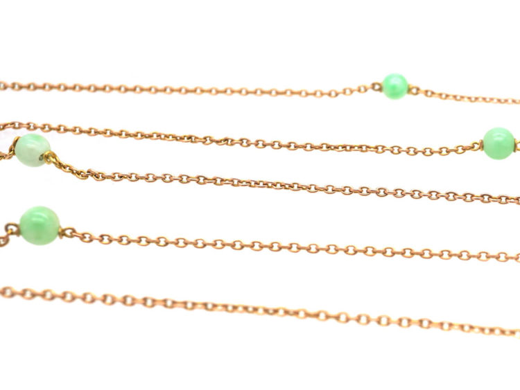 Art Deco 9ct Gold & Jade Chain