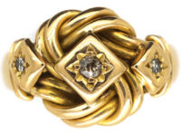 18ct Gold Lover's Knot Ring set with Diamonds