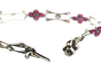 Edwardian 18ct White Gold, Ruby & Diamond Bracelet