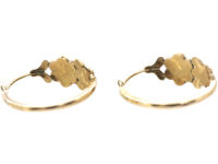 Georgian Gold & Turquoise Poissarde Earrings