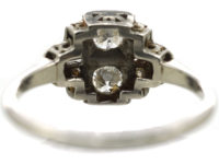 Art Deco Platinum & Diamond Geometric Ring