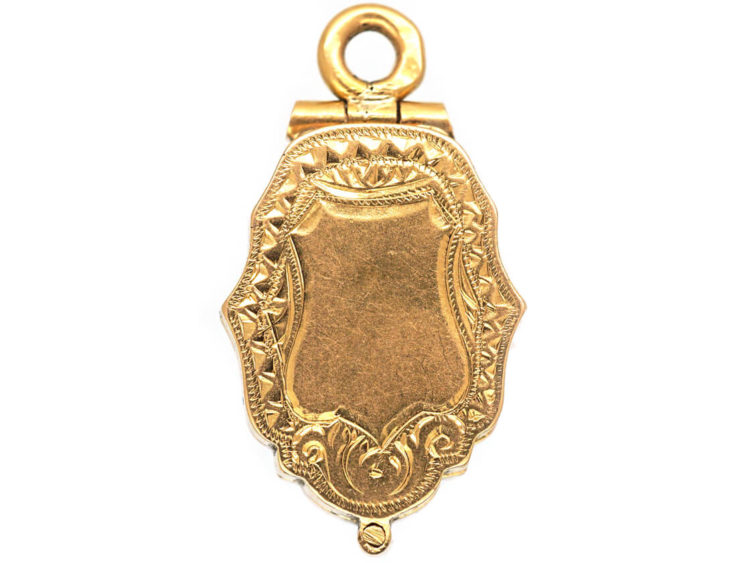 Victorian 18ct Gold Locket set with Four Natural Split Pearls