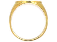 Large 18ct Gold & Enamel Signet Ring with Crest