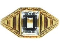 Art Deco 14ct Gold & Aquamarine Ring