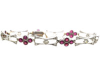Edwardian 18ct White Gold, Ruby & Diamond Bracelet