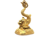 9ct Gold Dolphin Seal with Onyx Base