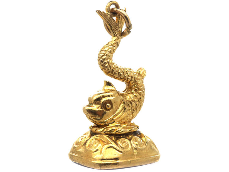9ct Gold Dolphin Seal with Onyx Base