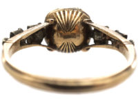 Georgian Gold Stuart Crystal Ring with Gold Thread Detail