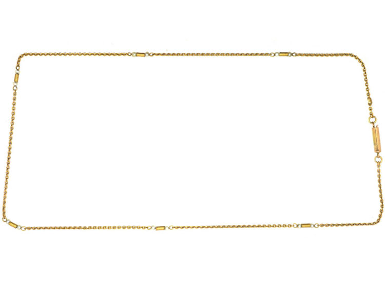 Edwardian 9ct Gold & Natural Pearls Chain
