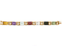 Retro 18ct Gold Multi Gem Bracelet