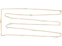 Art Deco 9ct Gold & Jade Chain