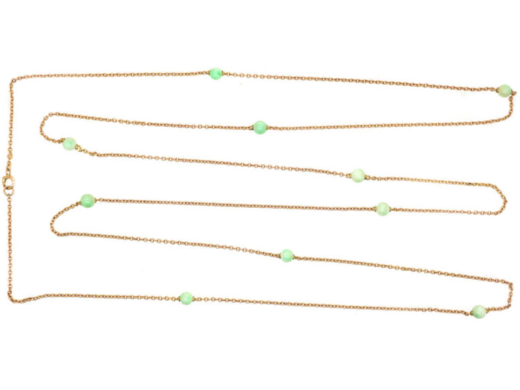 Art Deco 9ct Gold & Jade Chain
